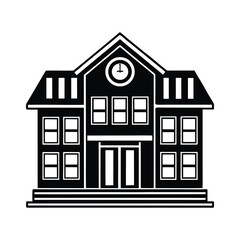 School building silhouette vector