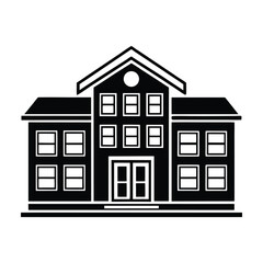 School building silhouette vector