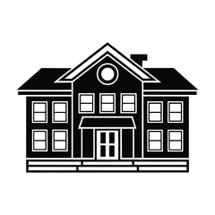 School building silhouette vector