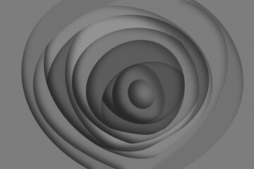 Fototapeta premium グレーのグラデーションで渦状に重なった抽象的な紙の層 | Abstract Layered Paper Design in Gray Gradient