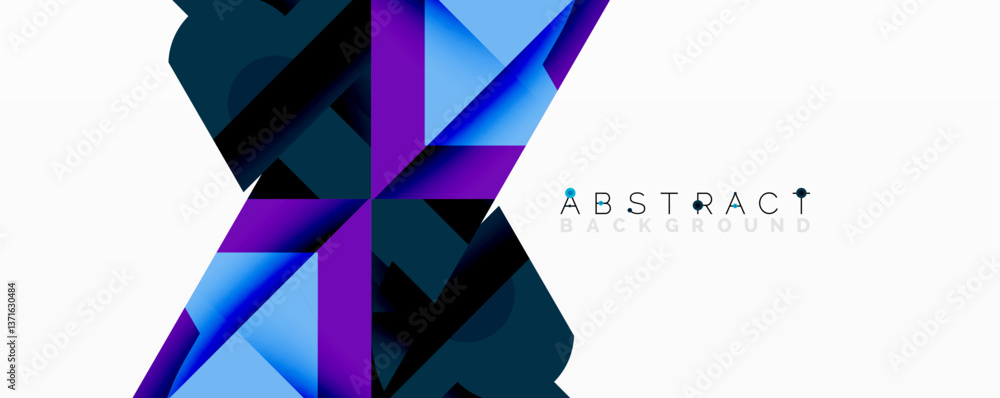 Poster Circles, semi circles, squares and round triangles. Geometric mosaic style pattern abstract background for wallpaper, banner, backdrop, card, book Illustration, landing page