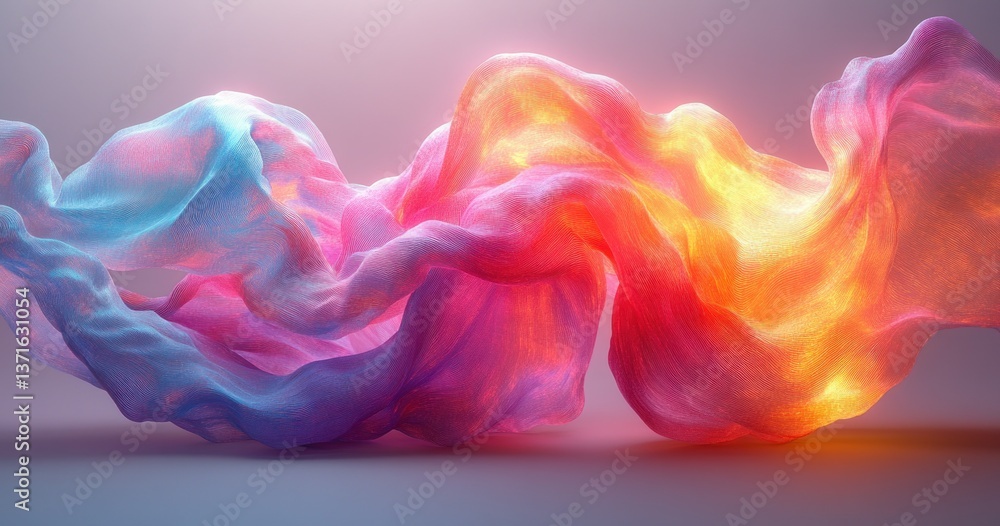 Poster iridescent holographic background design abstract modern illustration fluid colorful rendering
