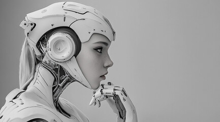Pensive Android: Humanoid Robot Contemplating the Future of Technology
