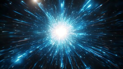 Abstract Blue Light Burst Energy Background