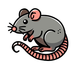 Vector illustration of a mouse with a simple and charming design.