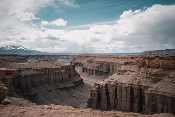 canyon in utah with a cloudscape