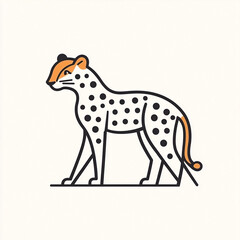 Elegant Cheetah Illustration: A Minimalist Design for Modern Aesthetics