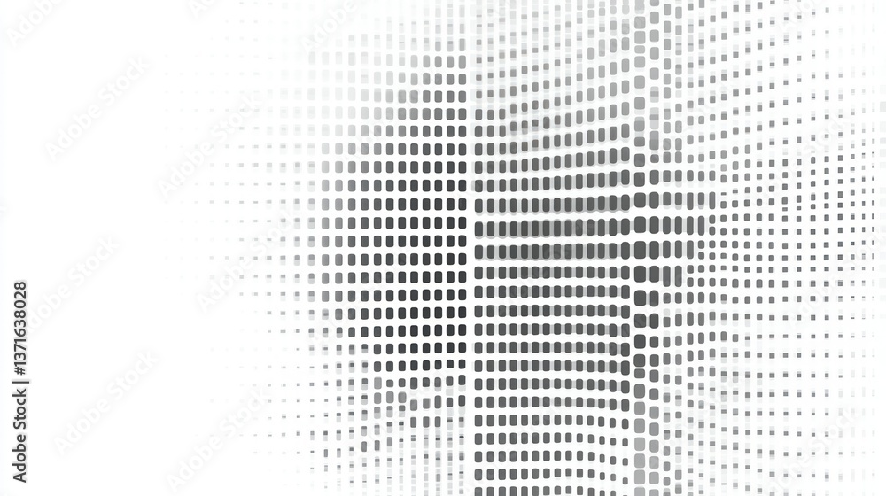 Poster abstract halftone pattern: a grayscale digital art piece featuring a dynamic halftone pattern,