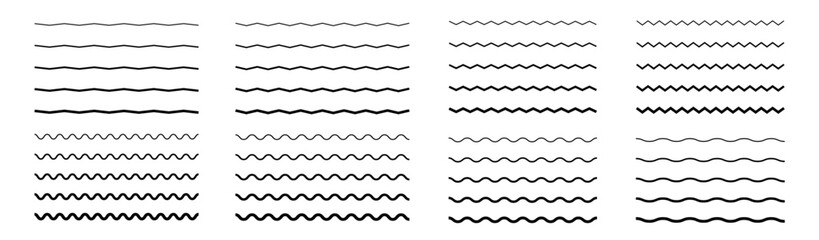 Set of vector line border. Lines, waves, zigzag, borders.  Geometric vintage line collection. Doodle design. Vector illustration