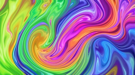 Obraz premium Abstract colorful swirl pattern with fluid motion in a glossy style on a vibrant background, concept of artistic creative energy. Ai generative