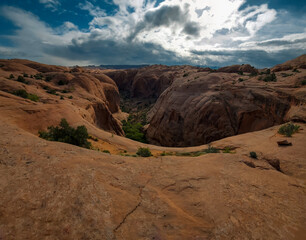 red rocks in the desert of moab