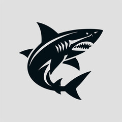 Obraz premium Minimalist shark icon logo design with sleek and modern silhouette 