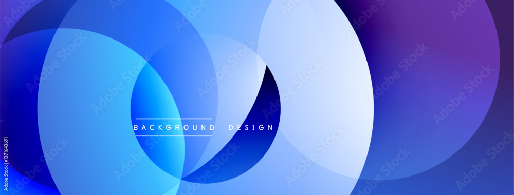 Poster Layered circular shapes in vivid colors form a gradient-rich abstract design with smooth transitions, depth effects, and a modern, futuristic aesthetic