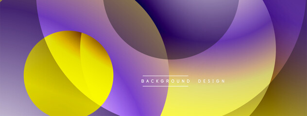 Obraz premium Abstract composition with layered circular elements, blending gradients and soft transitions, creating a sense of depth, motion, and visual harmony