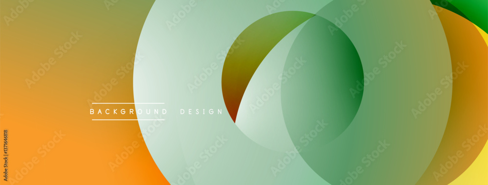 Aufkleber Abstract composition with layered circular elements, blending gradients and soft transitions, creating a sense of depth, motion, and visual harmony