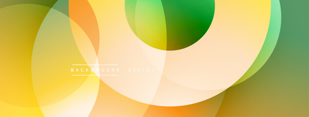 Fototapeta premium Abstract composition with layered circular elements, blending gradients and soft transitions, creating a sense of depth, motion, and visual harmony