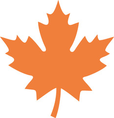 Stylized maple leaf illustration, symbolizing nature and tranquility, ideal for autumn, seasonal designs, and calming nature-inspired graphics