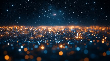 Abstract Cityscape at Night Bokeh Lights