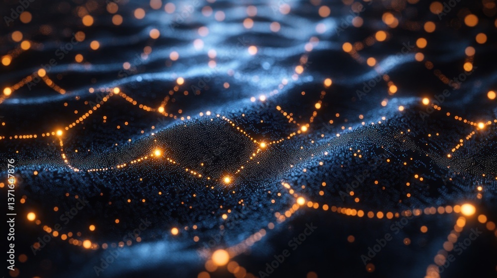 Poster digital network communication system cyberpunk future technology