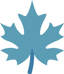Stylized maple leaf illustration, symbolizing nature and tranquility, ideal for autumn, seasonal designs, and calming nature-inspired graphics