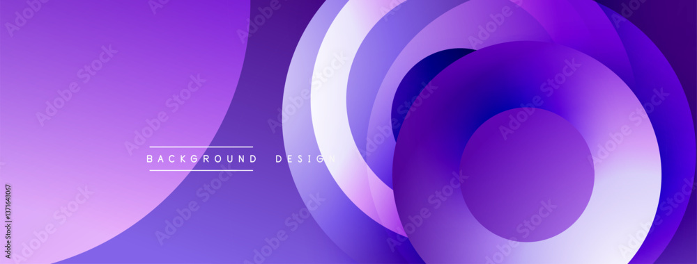 Poster Layered circular shapes in vivid colors form a gradient-rich abstract design with smooth transitions, depth effects, and a modern, futuristic aesthetic