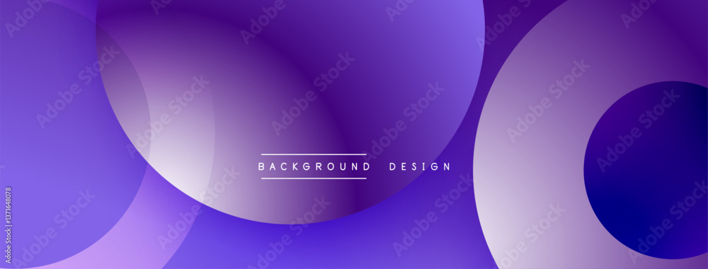 Aufkleber Layered circular shapes in vivid colors form a gradient-rich abstract design with smooth transitions, depth effects, and a modern, futuristic aesthetic