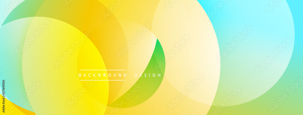 Poster Abstract composition with layered circular elements, blending gradients and soft transitions, creating a sense of depth, motion, and visual harmony