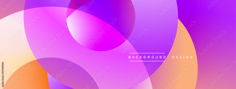 Aufkleber Abstract composition with layered circular elements, blending gradients and soft transitions, creating a sense of depth, motion, and visual harmony