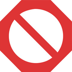 prohibited sign icon with red circle and diagonal line, symbolizing restriction, ban, or no entry, vector illustration representing prohibition and limitations in simple design
