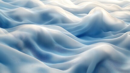 Fototapeta premium A serene silky background in icy blue and white, with gentle waves and a frosted glass effect,