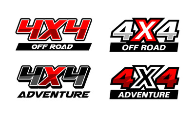 set of logo 4x4 font off road adventure © MadeDirgaPepe