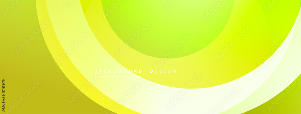 Aufkleber Layered circular shapes in vivid colors form a gradient-rich abstract design with smooth transitions, depth effects, and a modern, futuristic aesthetic