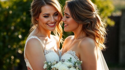 Two women getting married 