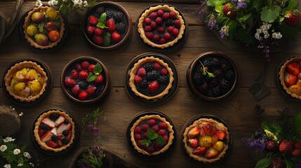 spread of assorted tarts