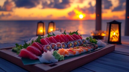 Sashimi Sunset Pier: Lanterns Ocean Cuisine 