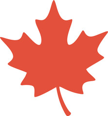 Stylized maple leaf illustration in a warm orange color, perfect for seasonal designs, nature-related themes, and autumn-inspired graphics