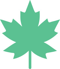 Stylized maple leaf illustration in a warm orange color, perfect for seasonal designs, nature-related themes, and autumn-inspired graphics