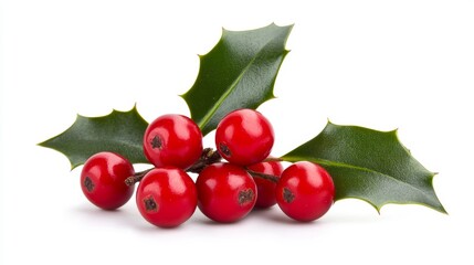 Holly Berries and Green Leaves - Christmas Decoration 