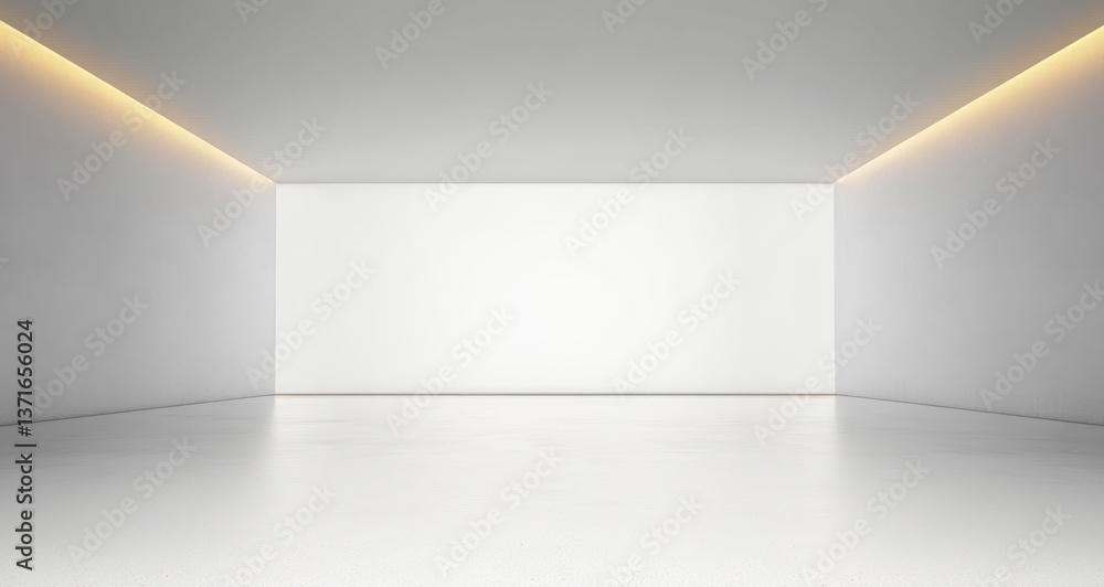 Poster minimalist white studio background soft diffused light empty room 3d rendering