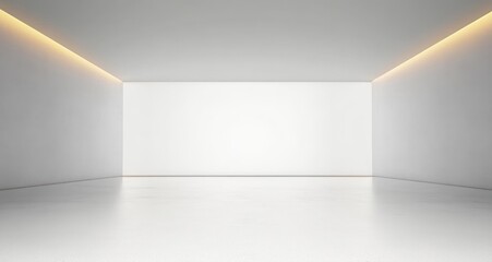 Obraz premium Minimalist White Studio Background Soft Diffused Light Empty Room 3D Rendering