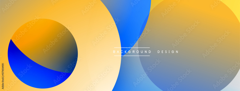 Aufkleber Abstract composition with layered circular elements, blending gradients and soft transitions, creating a sense of depth, motion, and visual harmony