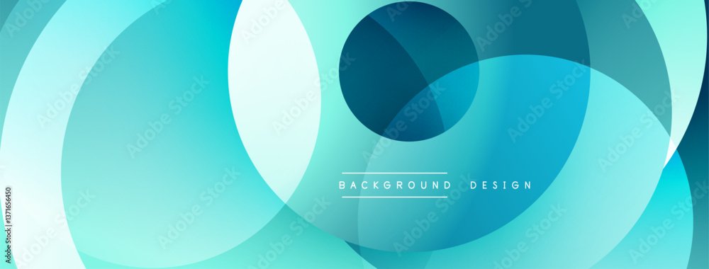 Aufkleber Abstract composition with layered circular elements, blending gradients and soft transitions, creating a sense of depth, motion, and visual harmony