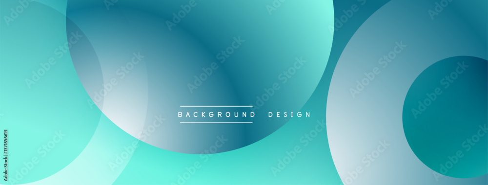 Aufkleber Abstract composition with layered circular elements, blending gradients and soft transitions, creating a sense of depth, motion, and visual harmony