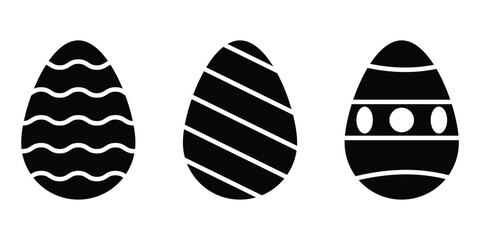 Set of Easter eggs with various pattern pastel vector elements.  spring colorful hand drawn easter egg icon.