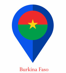 Flag Of Burkina Faso, Burkina Faso flag, National flag of Burkina Faso. map pin flag of Burkina Faso.