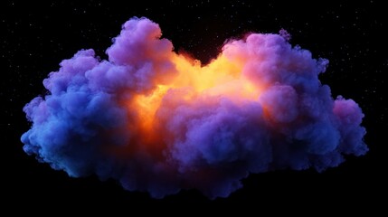 Fototapeta premium A dreamy cloud nebula in space with vibrant colors and a glowing core.