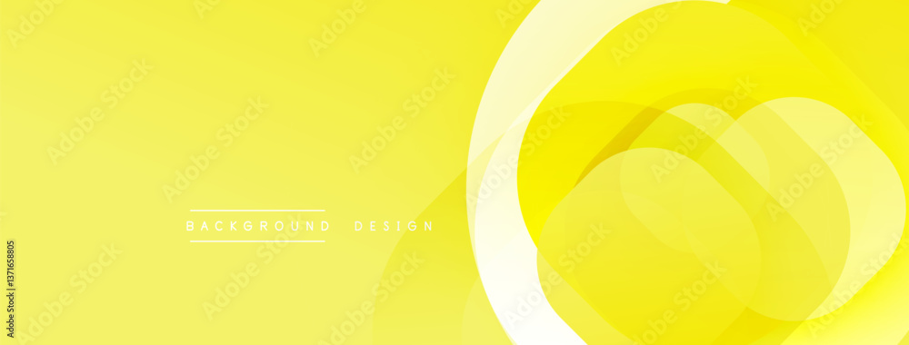 Poster Circular abstract design with overlapping translucent circles and round shapes, blending gradients and smooth curves, creating depth, contrast, and a dynamic visual effect