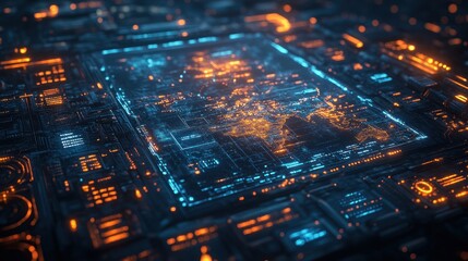 Futuristic Digital World Map Cyberpunk Interface Global Network Security Data Connectivity