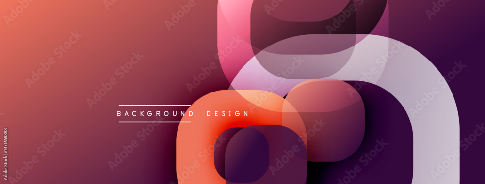 Fototapete Abstract background with layered translucent gradient shapes
