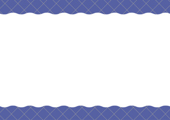 斜め線の模様と波型の青い背景フレーム